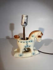 Handmade Ceramic Rocking Horse Lamp 10.5" H X 7" L