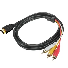 HDMI to 3 RCA Cable, 1080P 5Ft/1.5M Male to 3-RCA Video Audio AV Lead Wire Conne