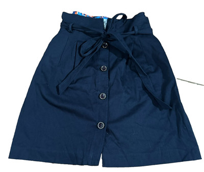 Milly of New York Skirt Size 2 Navy Blue Stretch Preppy Lined Belted Classic 90s