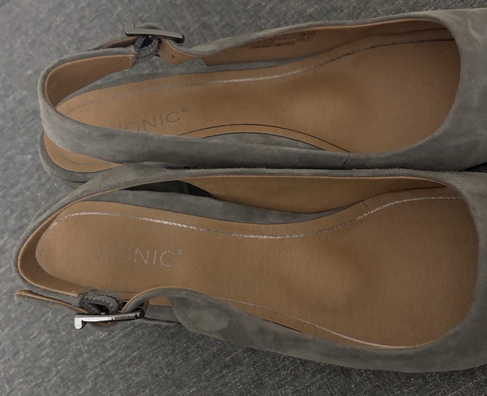 NUEVO SIN ETIQUETAS Mujer Vionic Nareen Gamuza Eslinga Trasera Bloque Tacones Talla 8.5 Foto 4 de 4