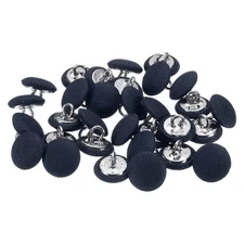 30pcs12.5mm Fabric Cloth Covered with Metal Shank Round Sewing Buttons Navy Blue