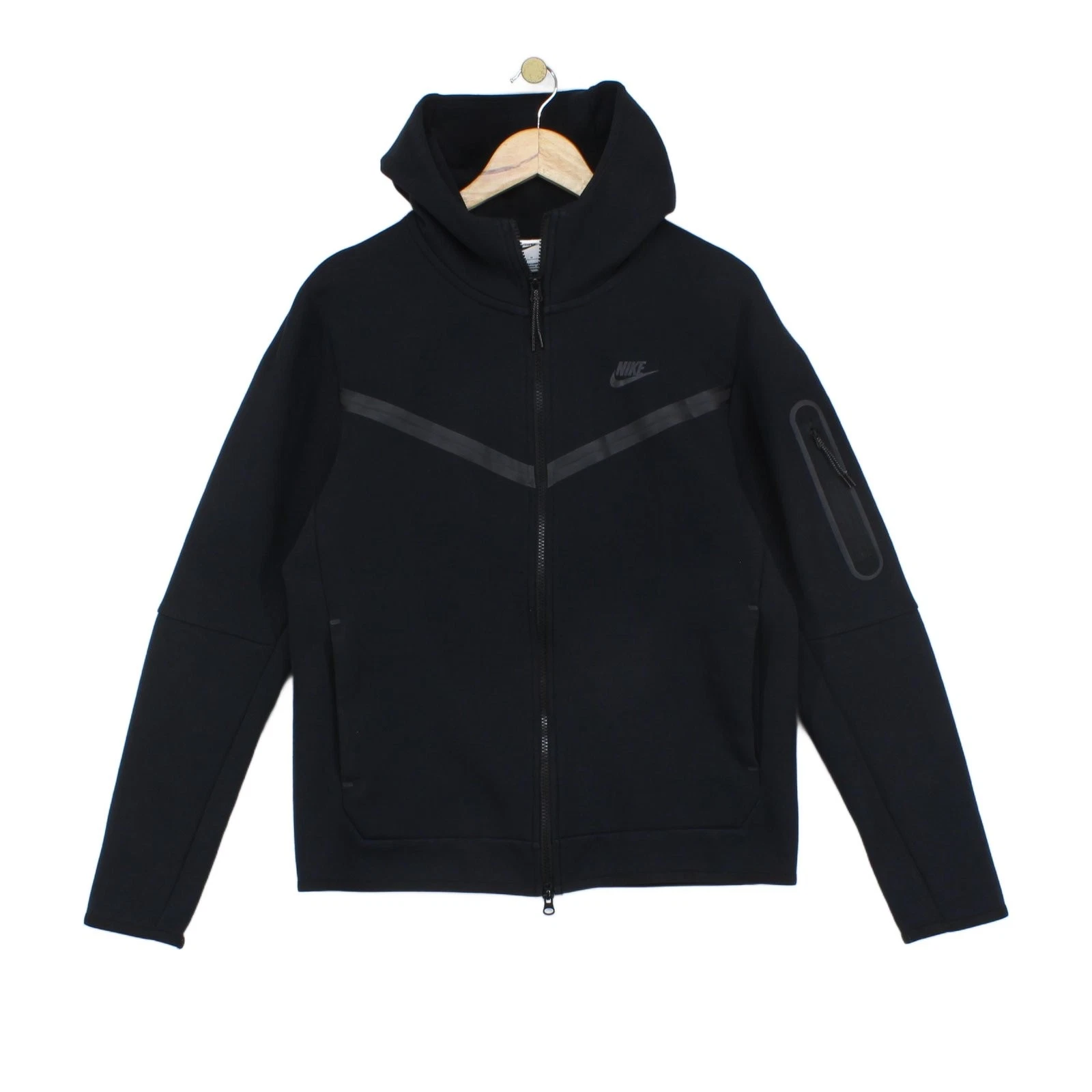 Nike Tech Hoodie Mens Size M Black Athletic Full Zip