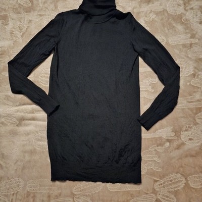Weekend Max Mara Black Wool Turtleneck Sweater Dress Women's Size Medium