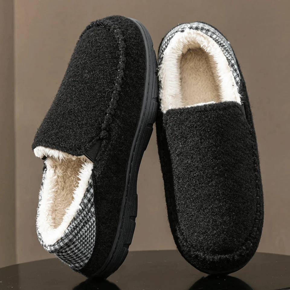 Мужские зимние тапочки с эффектом памяти пены мягкие теплые нескользящие домашние туфли для помещений - Изображение 2 из 4
