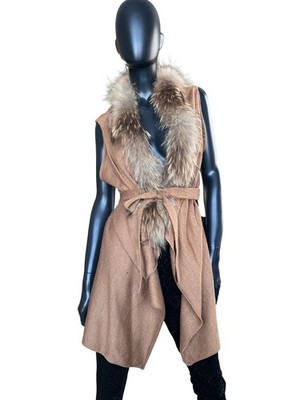 Rebelqueen by Liu Jo knitted vest with real fur , one size