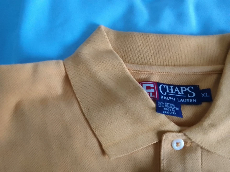 Chaps Ralph Lauren Vintage Polo Shirt Size XL Mustard Yellow NEW WITH TAGS - Image 3 of 4