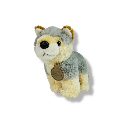 Aurora Busch Gardens Gray Wolf Plush 8'' Stuffed Animal Medallion Charm Necklace