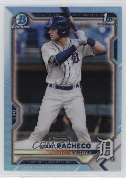 2021 Bowman Draft Chrome Sky Blue Refractor Izaac Pacheco #BDC-46 0u9w