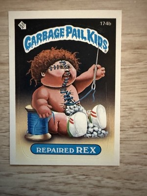 Garbage Pail Kids Repaired Rex  #174b - w/Green 10 Error NM RARE 1986 Topps