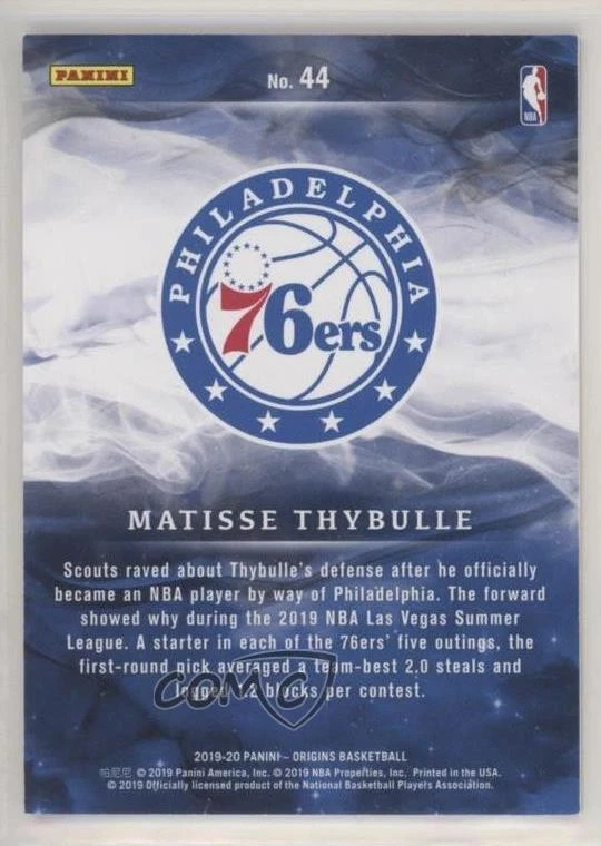 2019-20 Panini Origins Orange /75 Matisse Thybulle #44 Rookie RC - Image 2 of 2