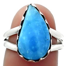 Natural Smithsonite 925 Sterling Silver Ring s.7 Jewelry R-1210
