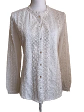 NWT ($118) Sundance Women's Size S Mirabelle Eyelet Ivory Top/Blouse