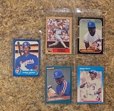 (5) Ruben Sierra 1986 Donruss Rookie card RC Fleer 1987 Topps Rangers Update. rookie card picture