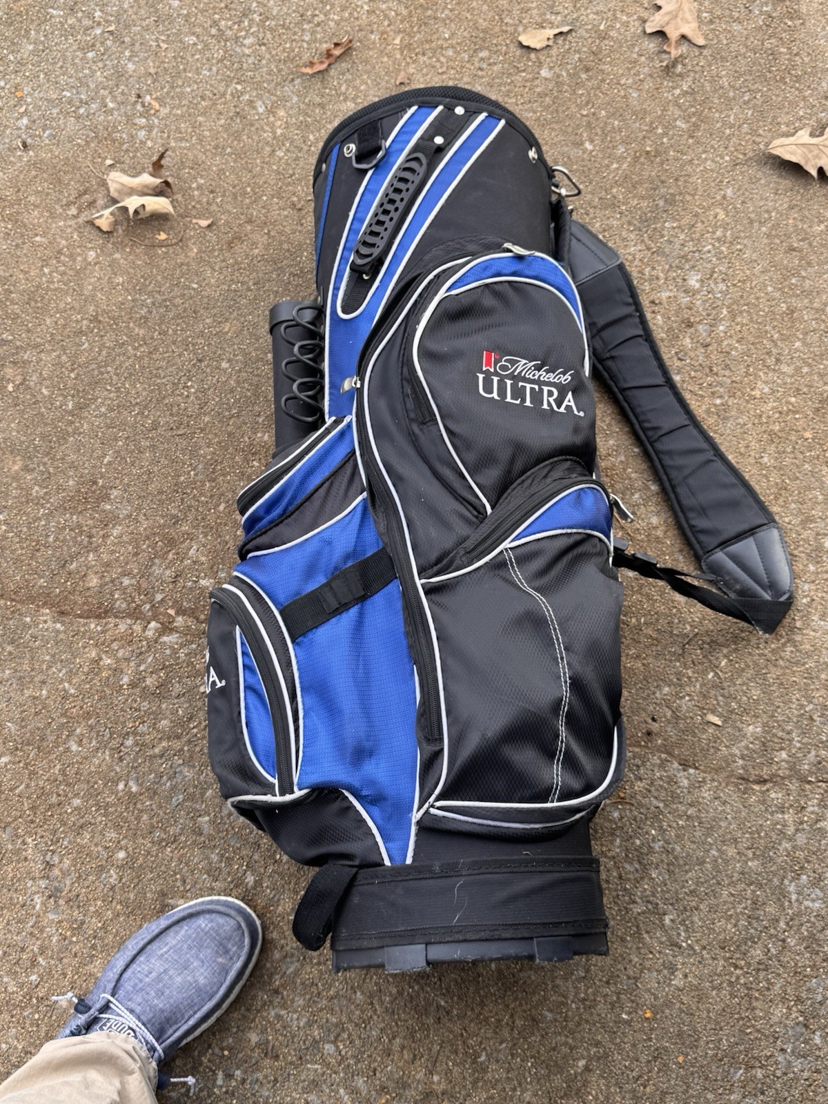 ✨Michelob Ultra Beer 14 Way Golf Bag Carry Cart Bag Black Blue Pro
