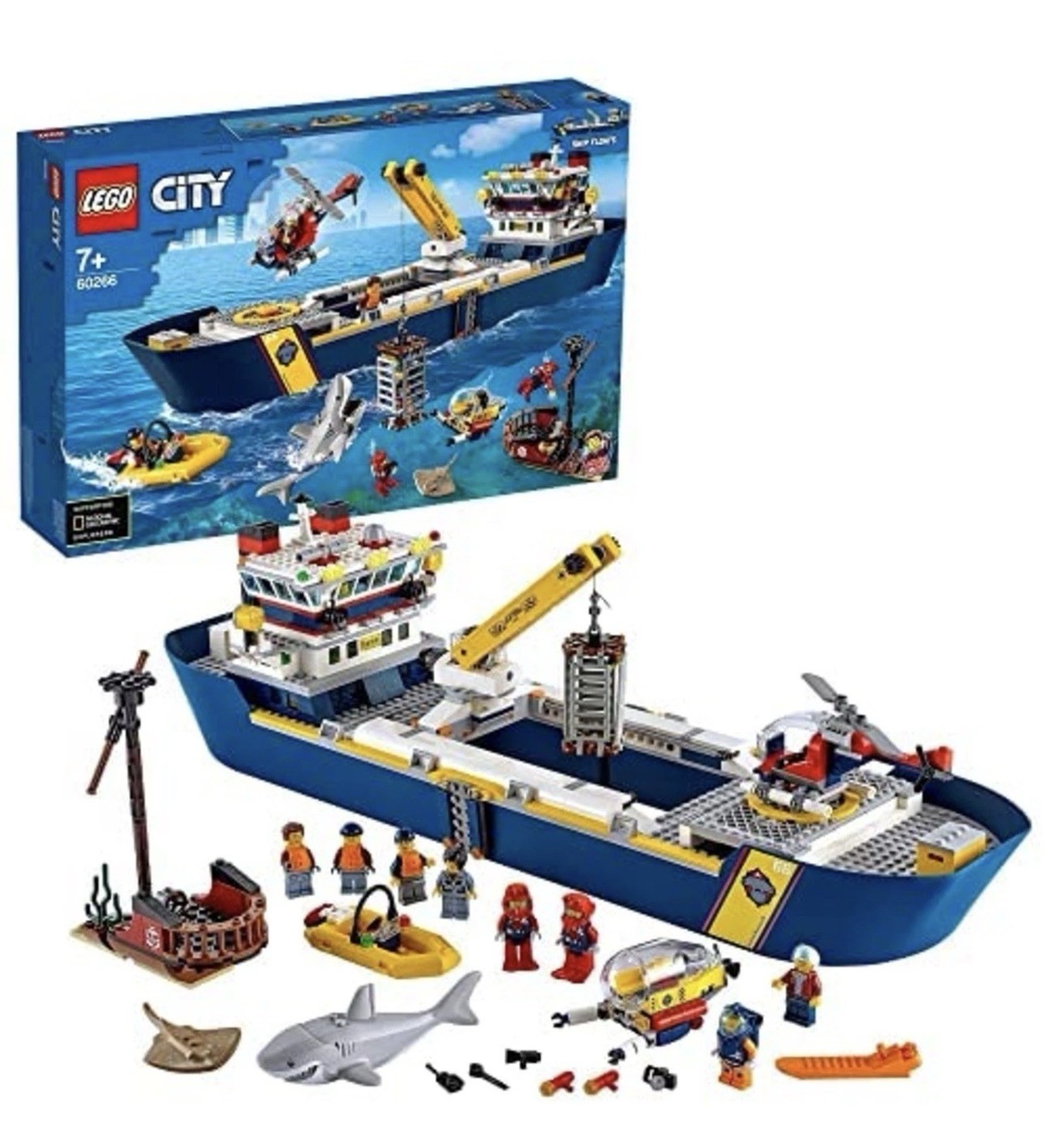 LEGO City Ocean Exploration Ship | 60266 | Research Vessel & Shark