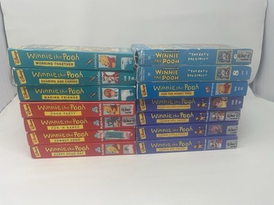Disney Winnie the Pooh 14 VHS Lot Learning Friendship Playtime New Adventures