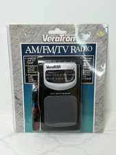 Vintage Veratron AM/FM TV Radio Earphones Telescopic Antenna Pocket Receiver NEW