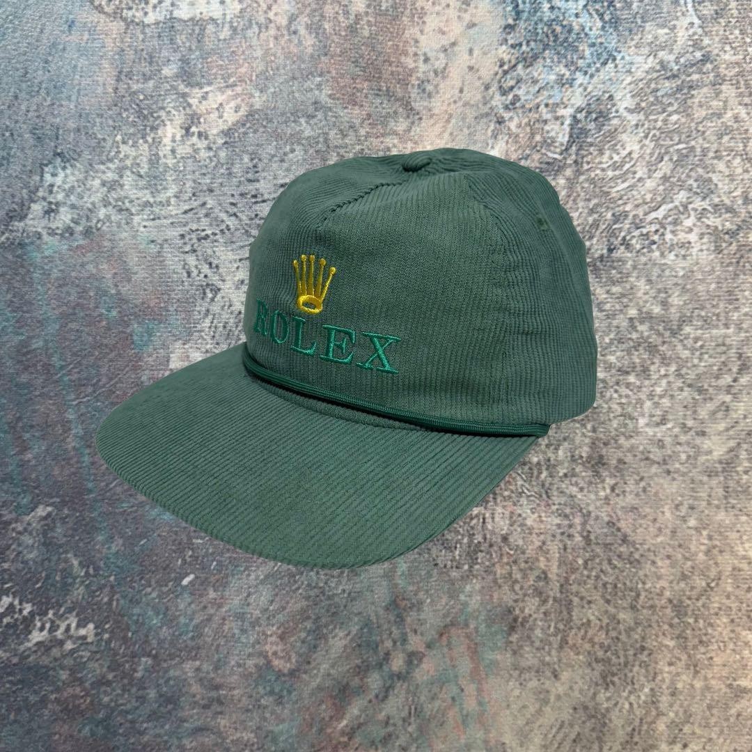 Rolex Corduroy Trucker Cap 80s 90s Style Green Embroidery Used | eBay