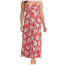 Vince Camuto Floral V Neck Sleeveless Maxi Dress US Women's L