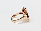 Vintage WELL-MADE 13.4k Gold 16x12mm Carnelian Low-Dome Cabochon Ring Sz 6.5 — photo 6