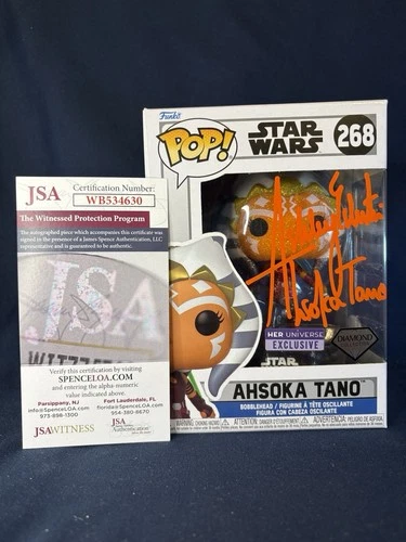 Ashley Eckstein Signed Funko Pop! Star Wars Ahsoka Tano #268 In Protector