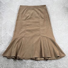 Cato Mermaid Midi Skirt Womens 12 Tan Faux Su...