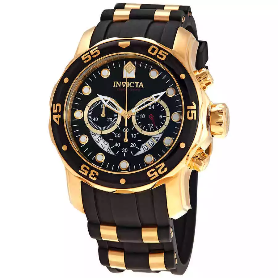 Invicta Pro Diver Chronograph Black Semi Transparent Dial Men s