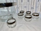 11 VTG MCM Dorothy Thorpe ROLY POLY PUNCH COCKTAIL GLASSES & ETCHED PUNCH BOWL — photo 3
