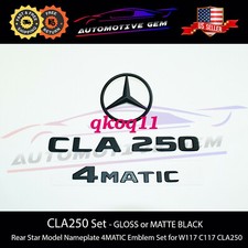 CLA250 4MATIC Rear Star Emblem Black Letter Badge Logo Set Mercedes C117 W117