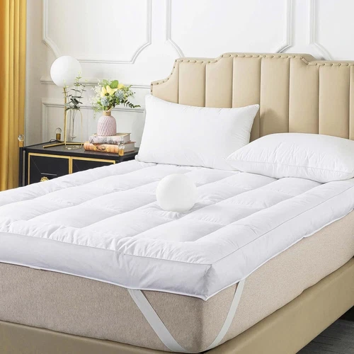 5 Inch Goose Duck Feather Shredded Foam Extra Thick Mattress Topper Pillowtop