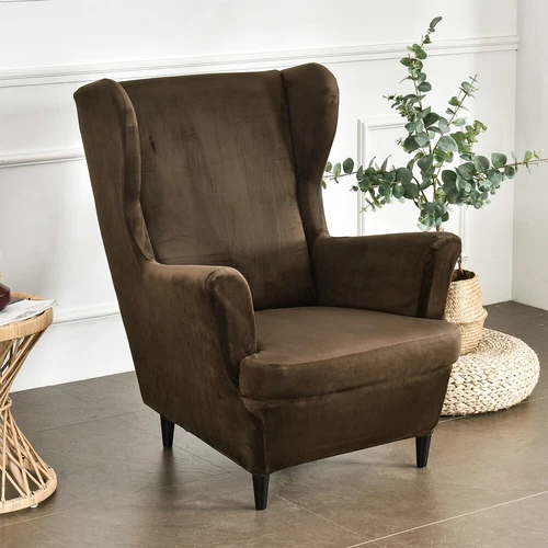2-Piece Set Wing Back Chair Covers Stretch Wing Chair Slipcovers Armchair Covers - Bild 38 von 109