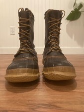 VINTAGE LACROSSE GORETEX DARK BROWN LEATHER DUCK BOOTS SIZE 10 MADE IN USA