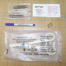 Body Piercing Set Disposable Forceps 14g  Kit Naval Nipple Nose Ear Brow