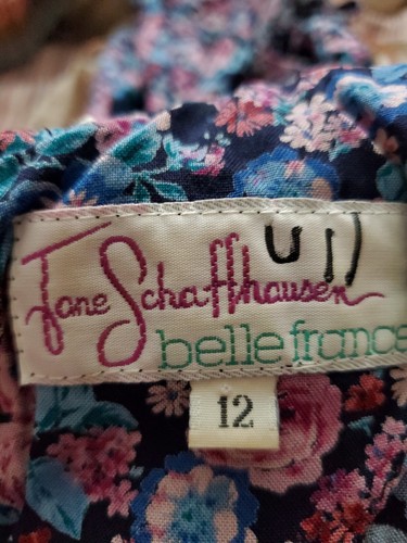 Vintage Jane Schaffhausen Calico Prairie Boho Lace Dress Cottagecore Designer - Picture 5 of 9