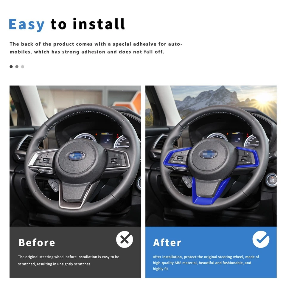 Capa de acabamento de volante Auovo para Subaru Crosstrek Forester Impreza XV Ascent - Imagem 2 de 4