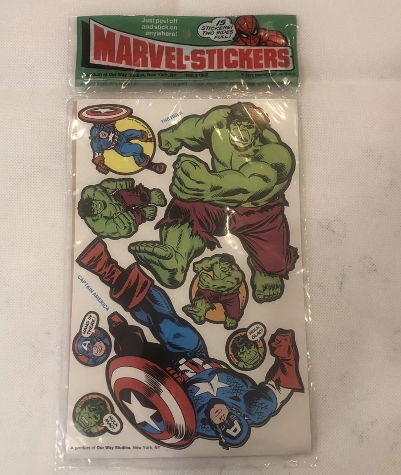 NUEVO Our Way Marvel DC Super Pegatinas Batman Spiderman Hulk Superman SELLADO 1979 Foto 3 de 4