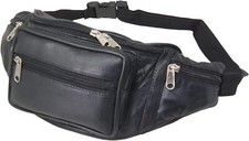 Large Leather Waist Bum Bag Money Belt Fanny Pouch Holiday Travel Wallet