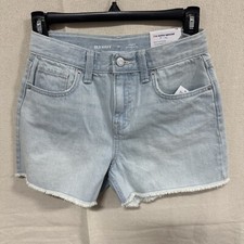 Old Navy Shorts Girls 12 High Rise Adjust Light Blue Denim High Rise Raw Hem