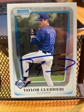 Taylor Guerrieri Autographed Signed 1st Bowman CHROME Card Rangers Blue Jays