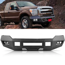 Carbon Steel Front Bumper Fit For 2011 2012-2016 Ford F250 F350 w/4 Led Lights