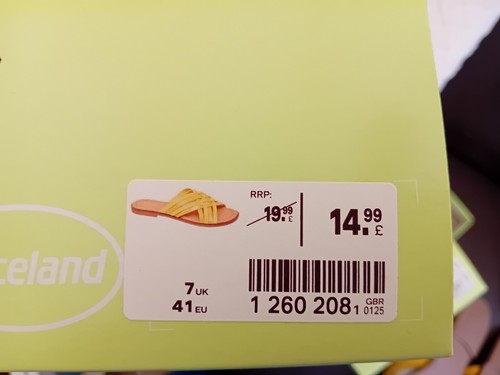 3 Graceland Deichmann Strappy Mule Sandals Yellow Grey Pink Size 7 VG Condition - Picture 3 of 5