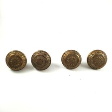 VINTAGE VICTORIAN BRASS DOOR KNOBS 2 PAIRS COLLECTIBLE ARCHITECTURAL HARDWARE