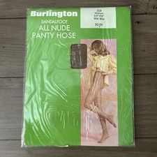 Vintage NOS Burlington Panty Hose Medium All Nude Sandlefoot Wild Rice Color