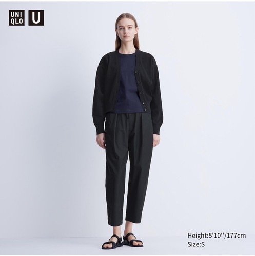 Uniqlo Parachute Cropped Hose Schwarz Größe S 100% Original Neu