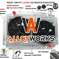 For 1955-1960 1957 1958 1959 CHEVROLET CORVETTE C1 V8 4 Row Radiator Shroud Fan