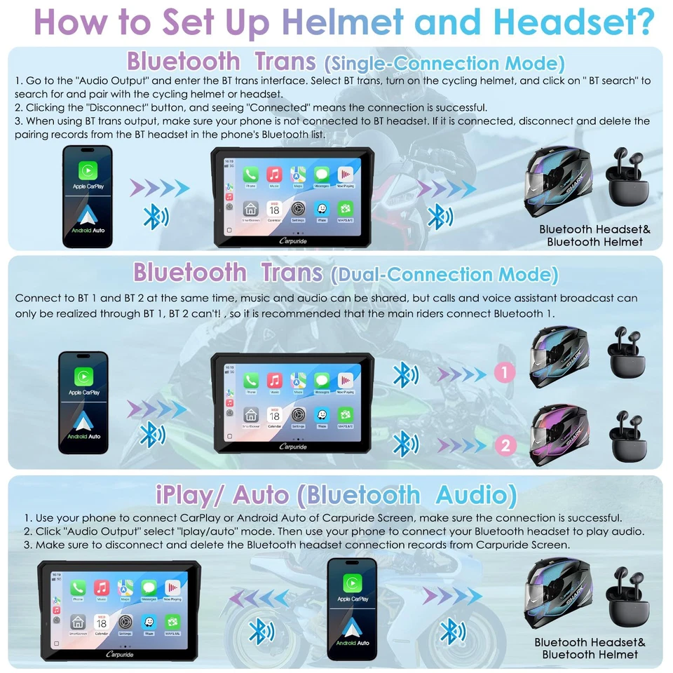 Carpuride W702SPro Moto Carplay Screen Wireless Carplay Android Auto Touchscreen - Image 4 of 4