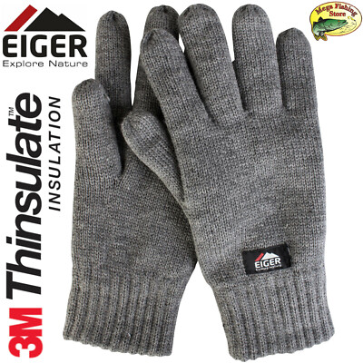 EIGER Outdoor Angler Handschuhe - Strickhandschuhe mit Thinsulate Fleece Futter