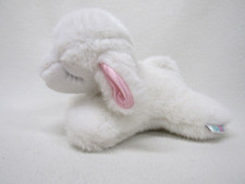 EDEN WHITE LAMB SLEEPING LAYING SPARKLE PINK SATIN EARS STUFFED PLUSH LOVEY