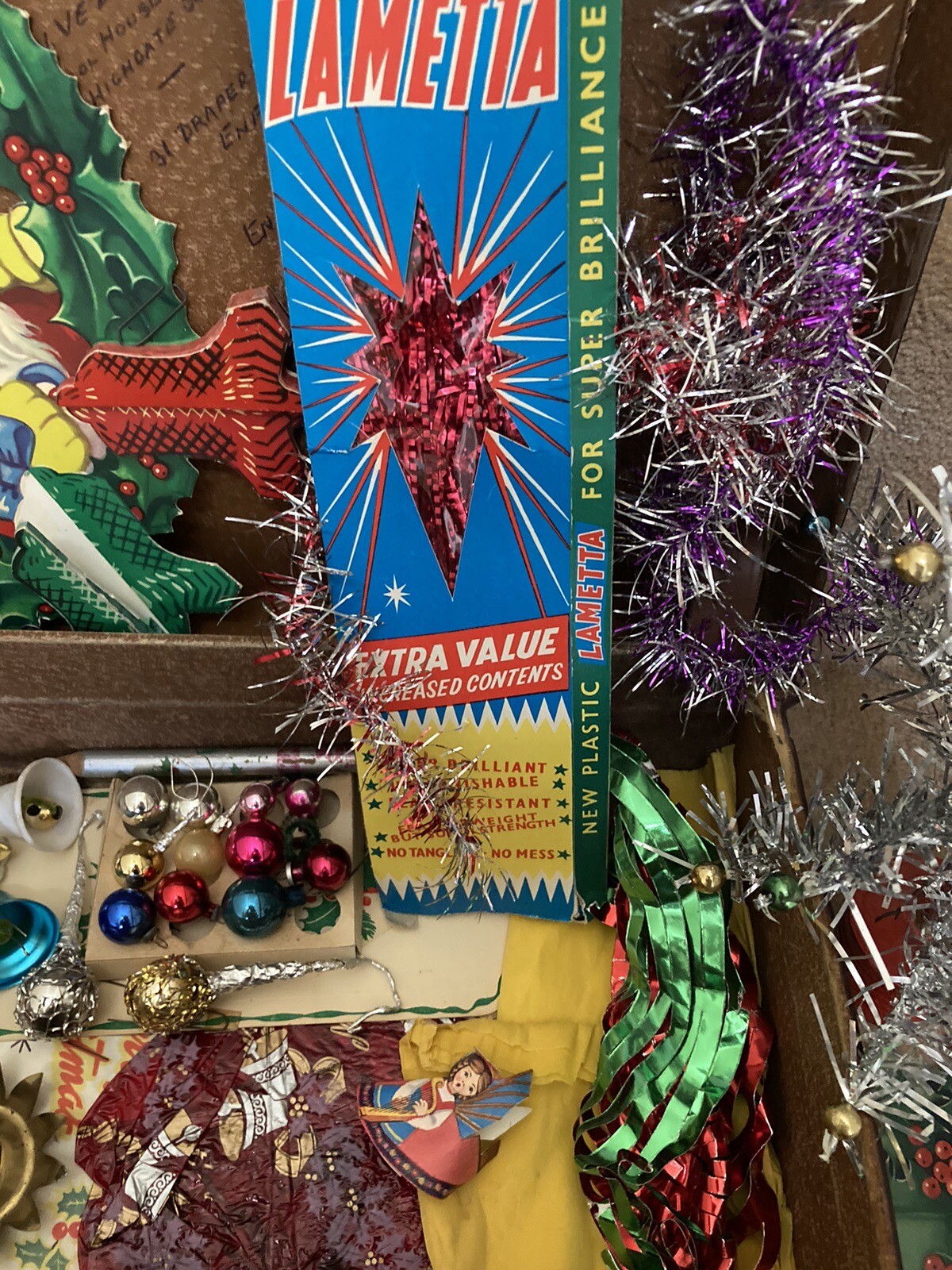 Vintage Old Christmas Decorations Baubles Tree Lot Santa