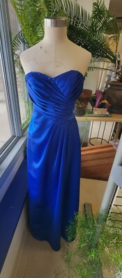 David's Bridal Prom Wedding Formal Dress Gown Size 2 Royal Blue Pre Owned |  eBay